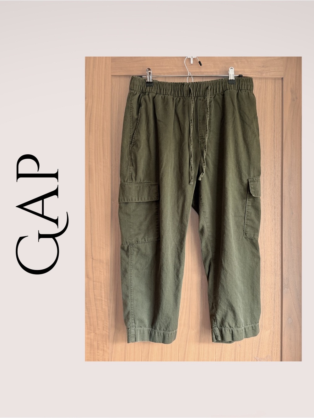 GAP Olive Green Cargo Joggers with Elastic Waist